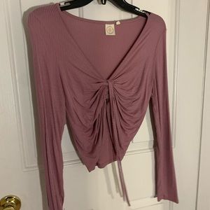 Long sleeve cinch crop top